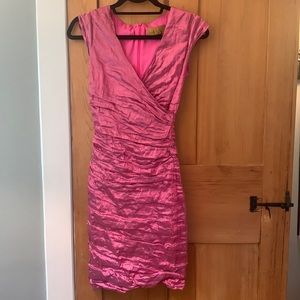 NICOLE MILLER pink shirred evening dress never worn